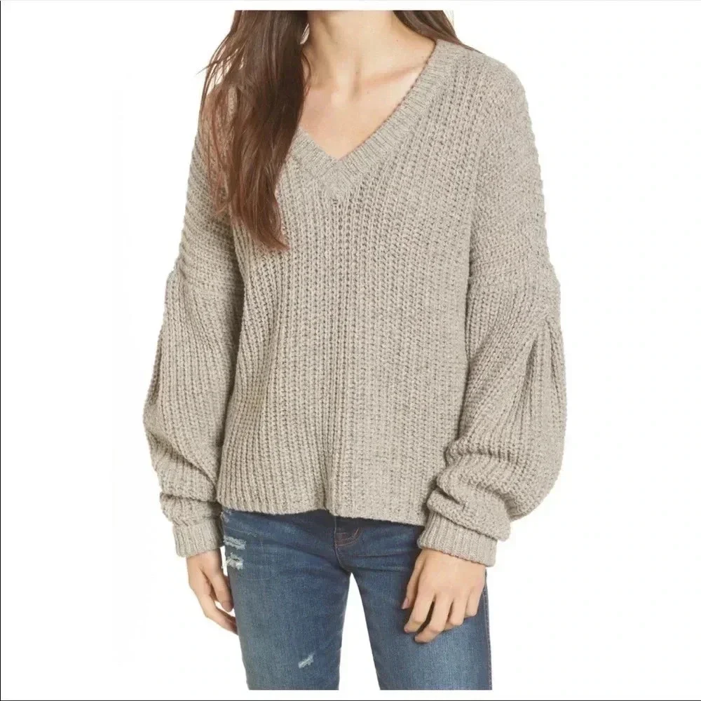 MADEWELL Pleat-Sleeve Pullover Sweater Size XS